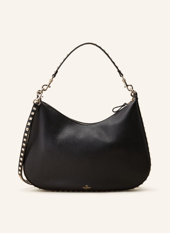 VALENTINO GARAVANI Hobo bag ROCKSTUD with rivets BLACK