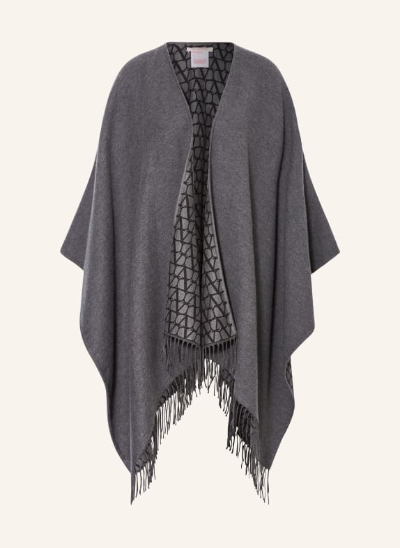 VALENTINO GARAVANI Reversible poncho GRAY/ BLACK