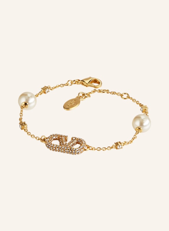 VALENTINO GARAVANI Armband VLOGO SIGNATURE mit Swarovski Kristallen GOLD/ CREME/ SILBER