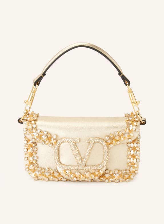 VALENTINO GARAVANI Crossbody bag VLOGO LOCO‘ with decorative gems GOLD