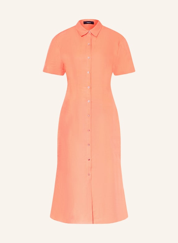 Theory Hemdblusenkleid aus Leinen ORANGE