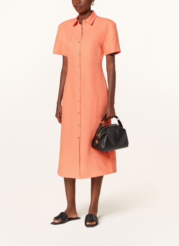 Theory Shirt dress in linen ORANGE