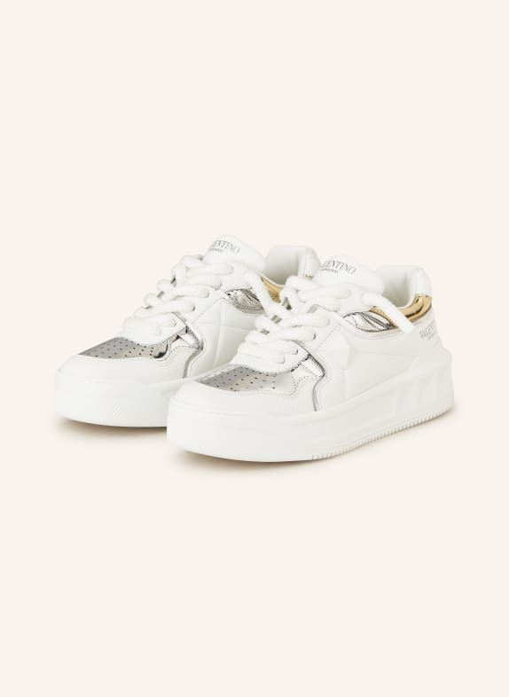 VALENTINO GARAVANI Sneaker ONE STUD XL WEISS/ SILBER