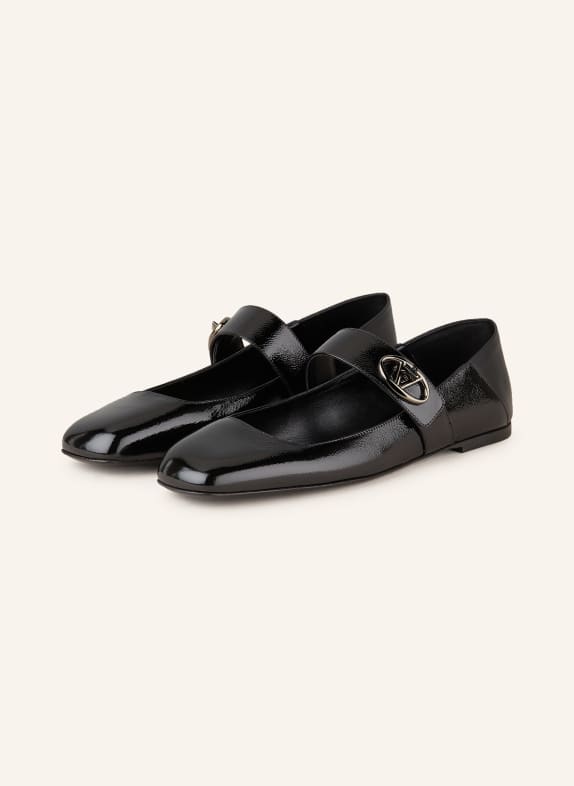 VALENTINO GARAVANI Lack-Ballerinas VLOGO LOCKER SCHWARZ