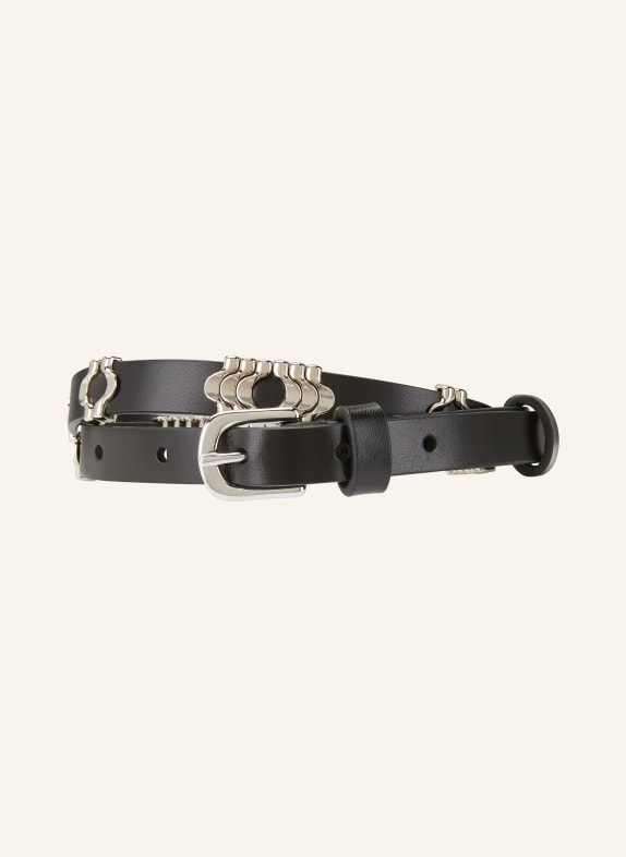 ISABEL MARANT Leather belt ODENA BLACK/ SILVER