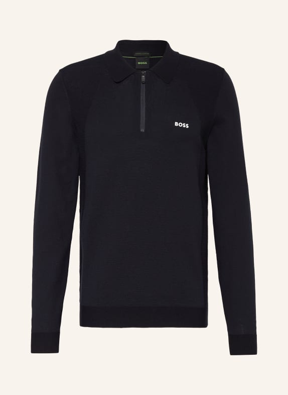 BOSS Strick-Poloshirt MOMENTUM_LITE DUNKELBLAU