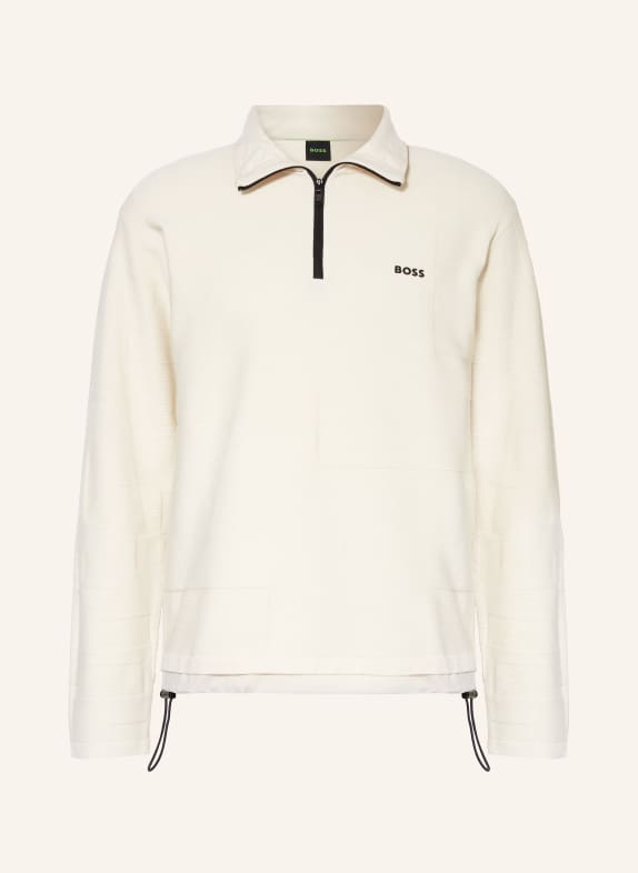 BOSS Half-zip sweater ZODAK CREAM