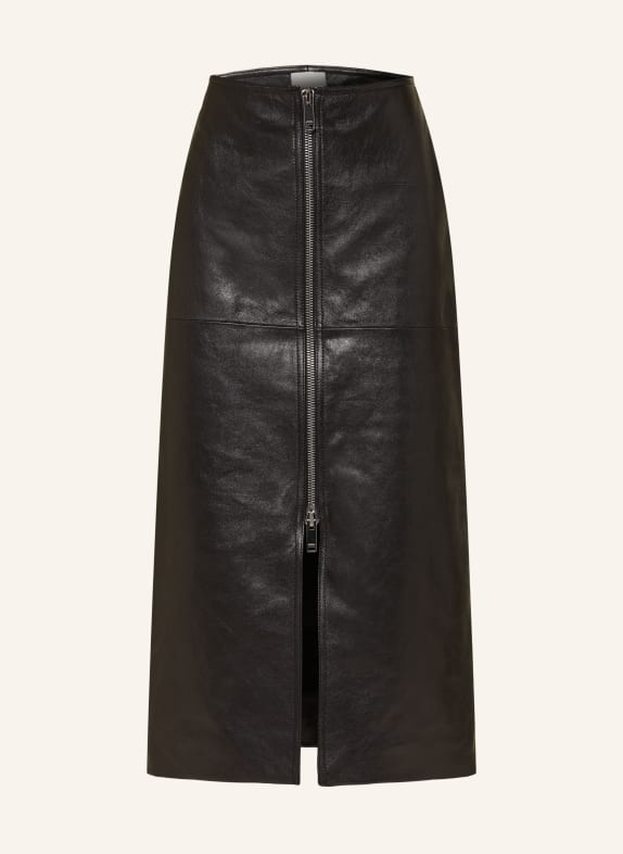 ISABEL MARANT Leather skirt EDIAZ BLACK