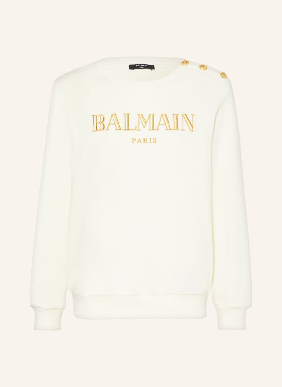 BALMAIN Bluza nierozpinana ECRU/ ZŁOTY