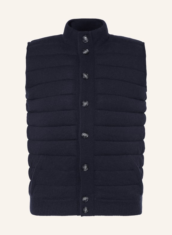STROKESMAN'S Quilted knit vest DARK BLUE