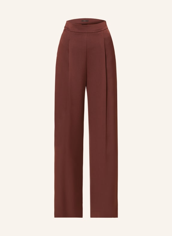 windsor. Wide leg trousers in satin DARK RED