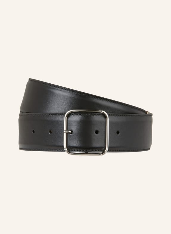 windsor. Leather belt with removable pouch BLACK