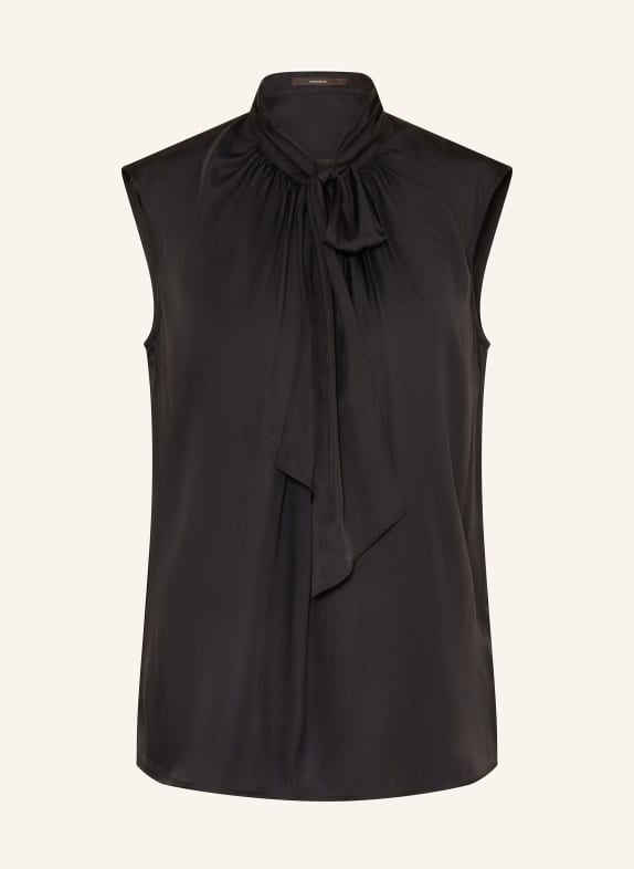 windsor. Blouse top with silk and removable bow-tie BLACK