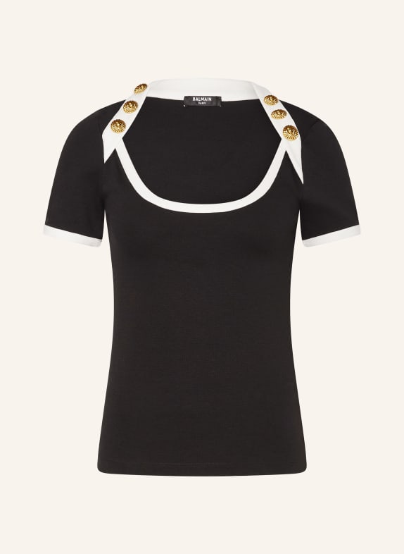 BALMAIN T-shirt BLACK/ CREAM