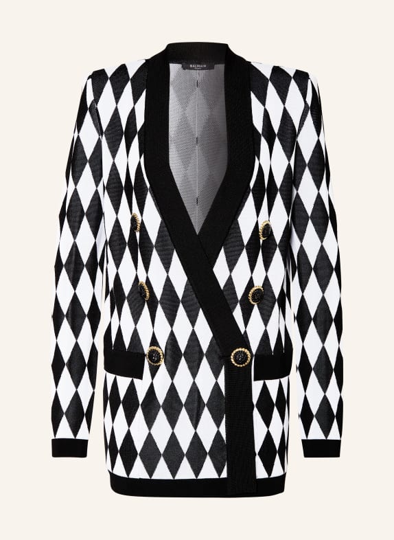 BALMAIN Knit blazer BLACK/ WHITE