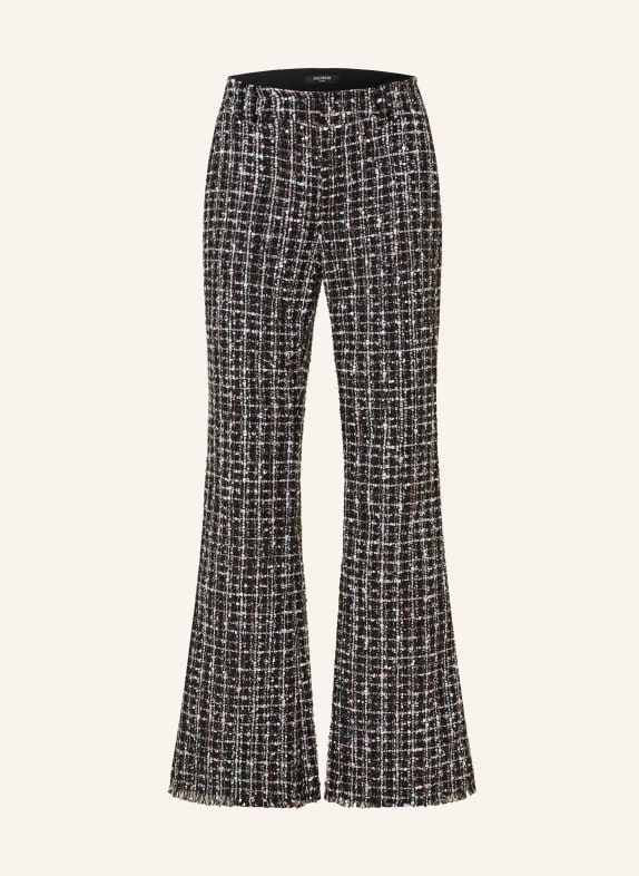 BALMAIN Bouclé-Hose mit Glitzergarn SCHWARZ/ WEISS/ HELLROSA