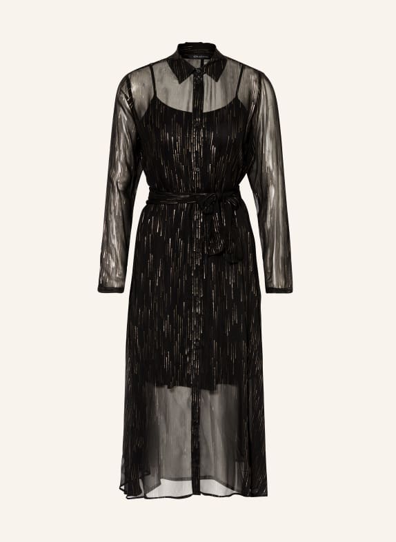 ARMANI EXCHANGE Hemdblusenkleid SCHWARZ/ GOLD