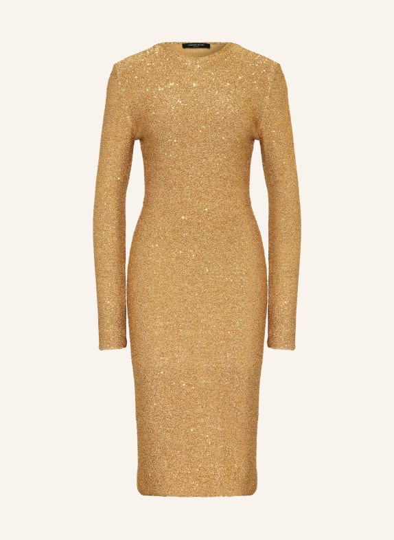 FABIANA FILIPPI Sheath dress in knit fabric with sequins GOLD