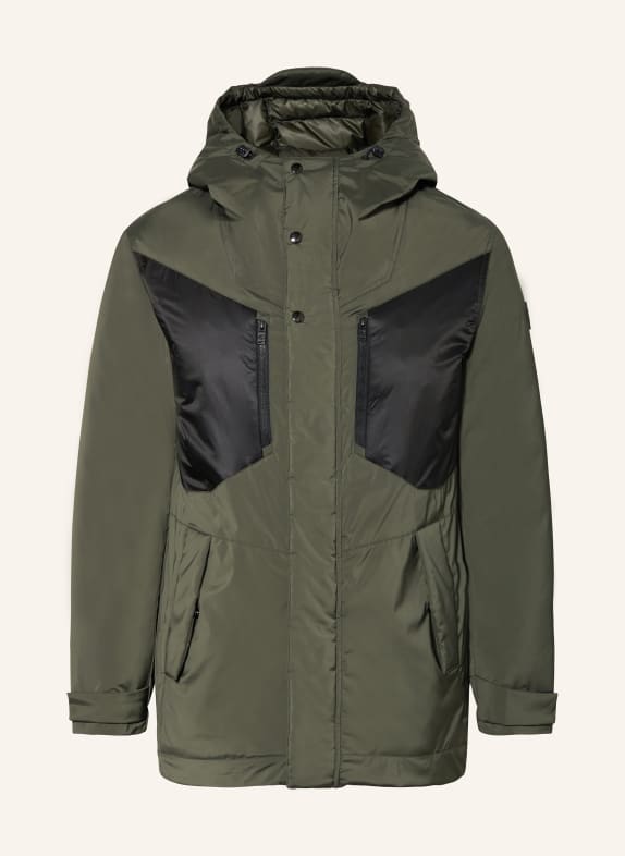 COLMAR Down jacket DARK GREEN/ BLACK