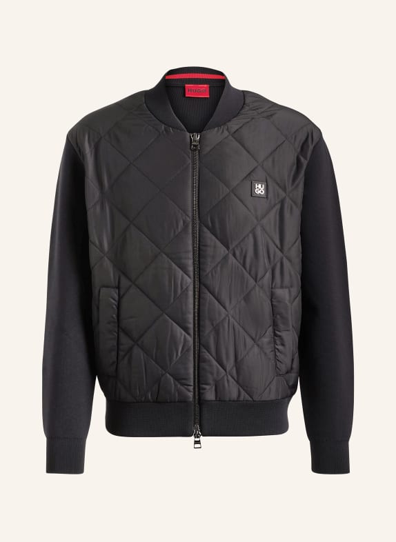 HUGO Bomber jacket SYBOR in mixed materials BLACK