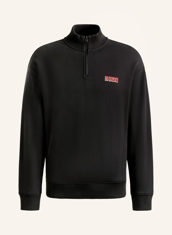 HUGO Half-zip sweater DIQIELE BLACK
