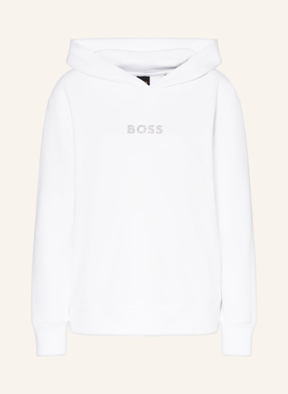 BOSS Hoodie EDELIGHT mit Schmucksteinen WEISS