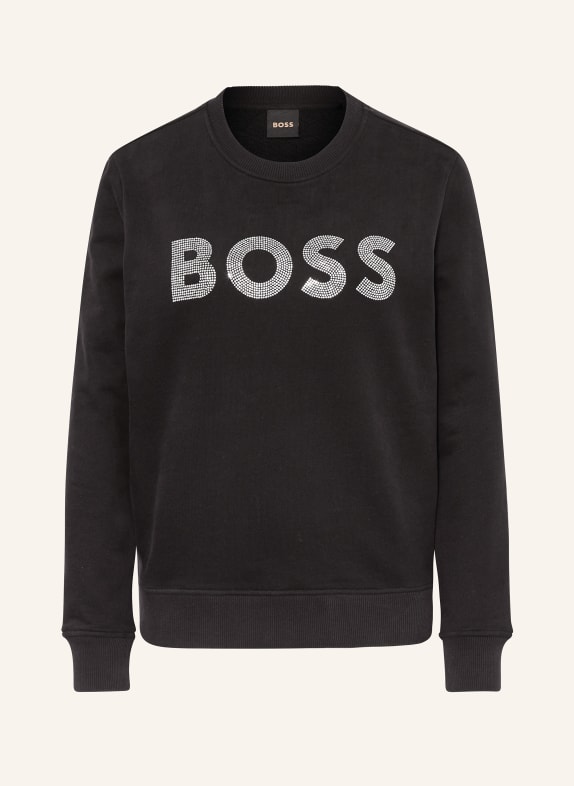 BOSS Sweatshirt EBOSSA with decorative gems BLACK