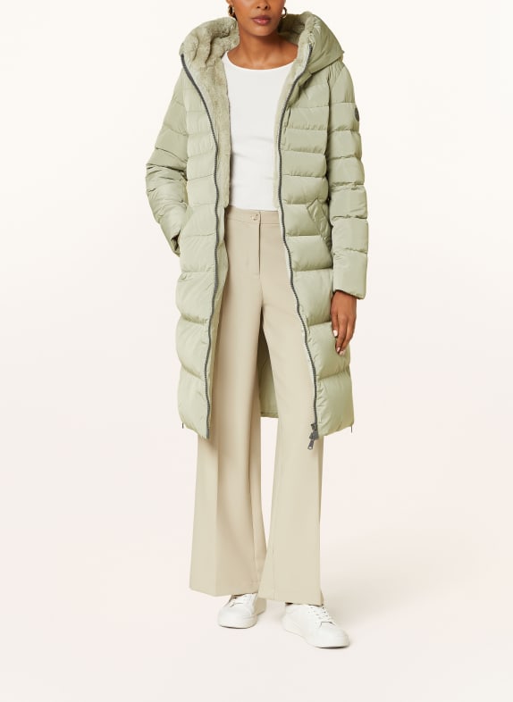 RINO & PELLE Quilted coat KEILAFUR LIGHT GREEN