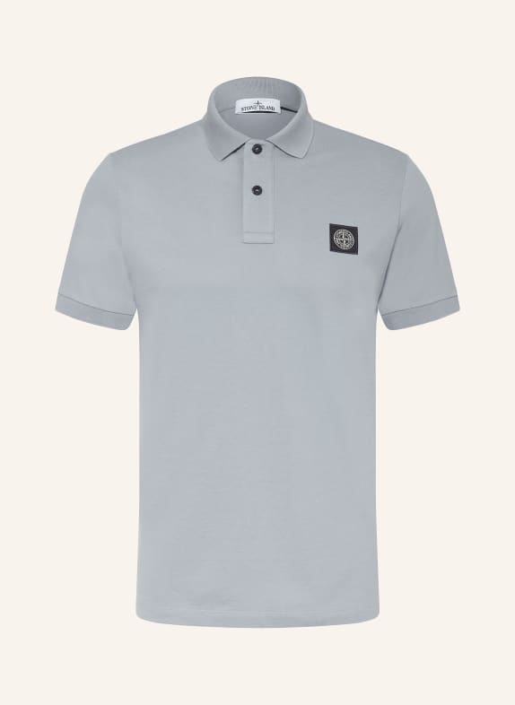 STONE ISLAND Koszulka polo z piki slim fit SZARY