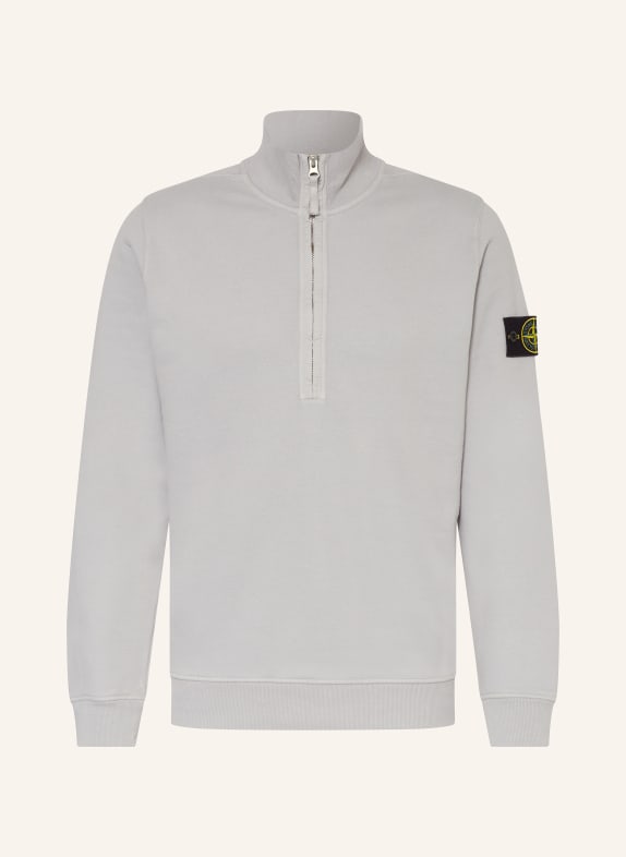 STONE ISLAND Half-zip sweater in sweatshirt fabric LIGHT GRAY