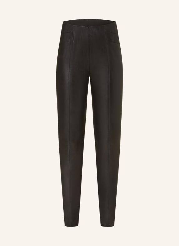 comma Leggings in leather look BLACK