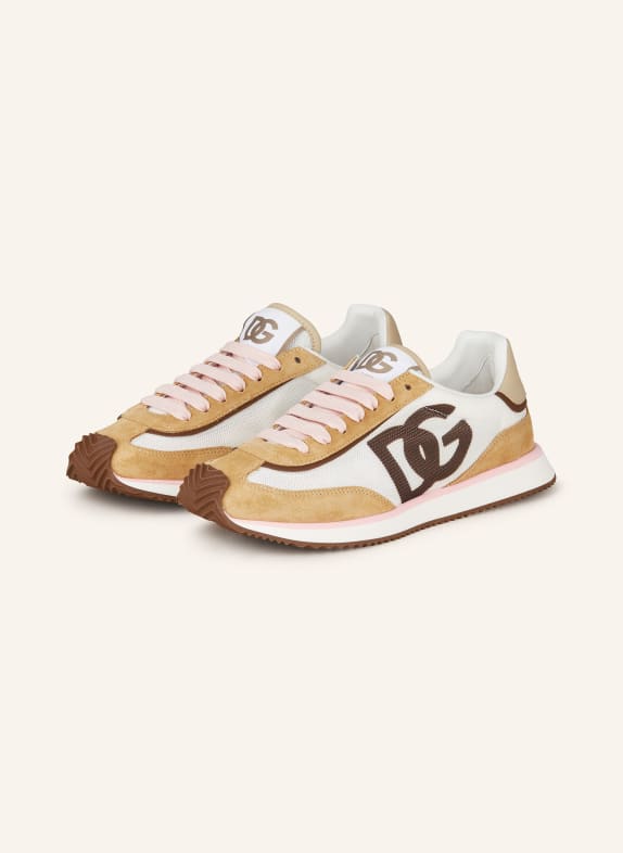 DOLCE & GABBANA Sneakers BASSA DRAGON WHITE/ COGNAC