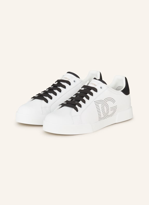 DOLCE & GABBANA Sneakersy BIAŁY/ CZARNY