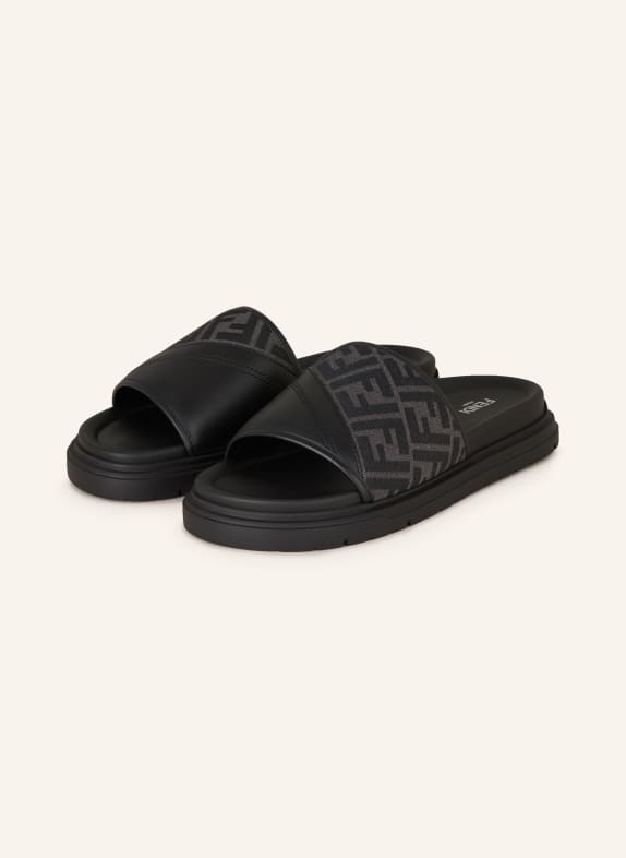 FENDI Slides BLACK/ DARK GRAY