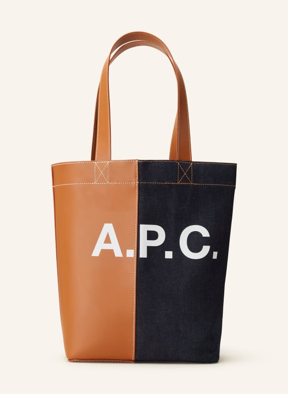 A.P.C. Shopper AXEL COGNAC/ BLAU/ WEISS
