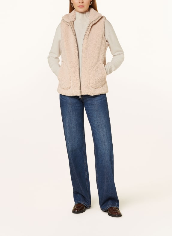 FUCHS SCHMITT Kamizelka z pluszowego materiału KREMOWY