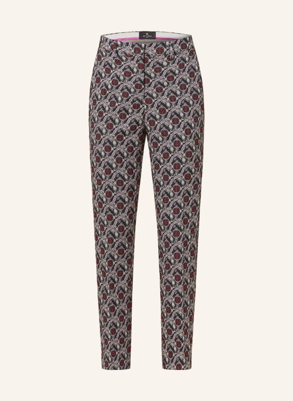 ETRO Jacquard-Hose SCHWARZ/ DUNKELROT/ HELLLILA