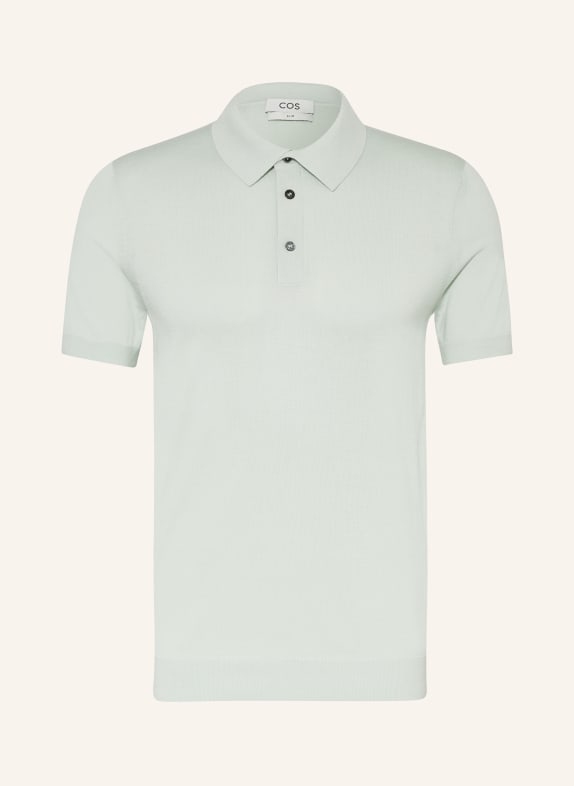 COS Polo shirt slim fit with silk LIGHT GREEN