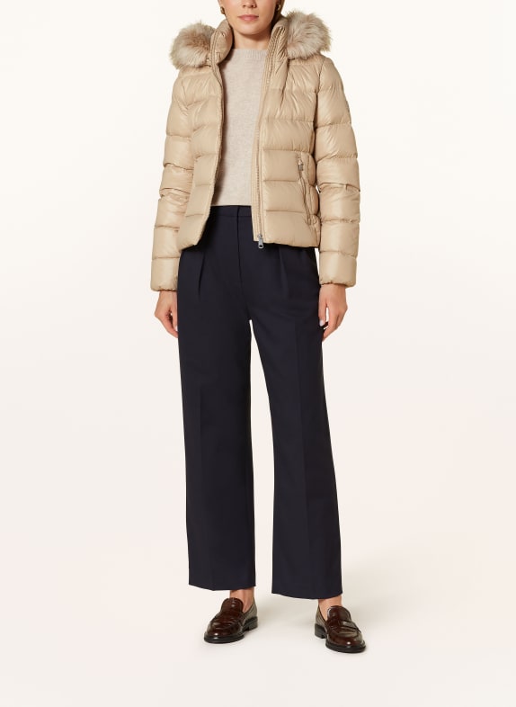 TOMMY HILFIGER Doudoune GLOSS DOWN TYRA avec fourrure synthétique BEIGE