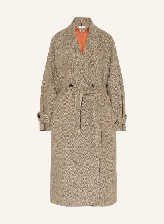 TOMMY HILFIGER Wollmantel BRAUN/ HELLBRAUN