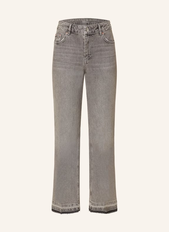 oui 7/8-Jeans mit Nieten 9500 greymelange