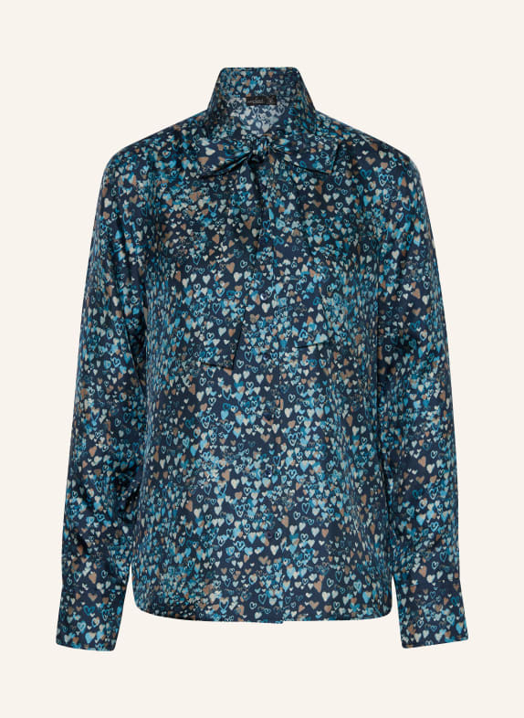 van Laack VL-CELLAI-O shirt blouse in satin DARK BLUE/ LIGHT BLUE/ TURQUOISE