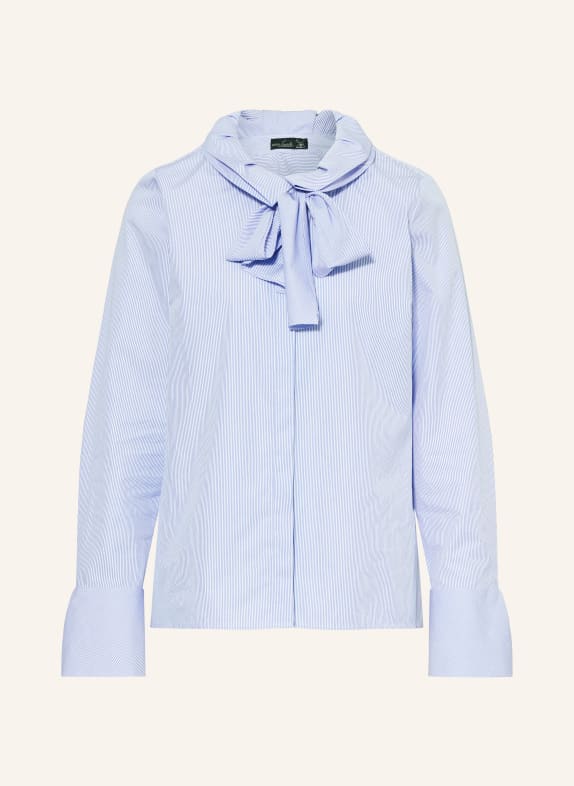 van Laack Bow-tie blouse ARETA-DI LIGHT BLUE/ WHITE