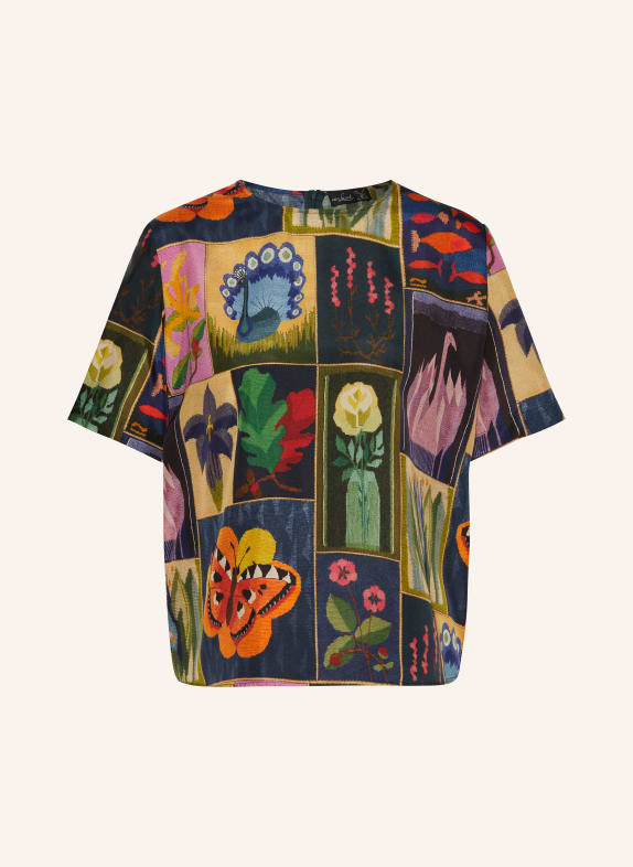 van Laack Blusenshirt VL-TANIMA-XX aus Seide SCHWARZ/ GRÜN/ LILA