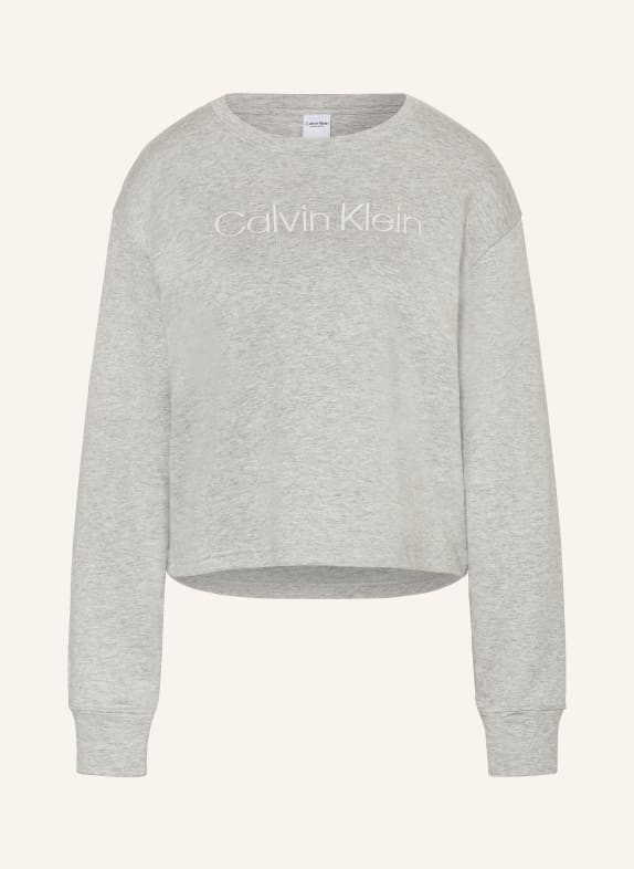 Calvin Klein Camiseta gris jaspeada con recuadro con logo de malla de Calvin Klein GRAU