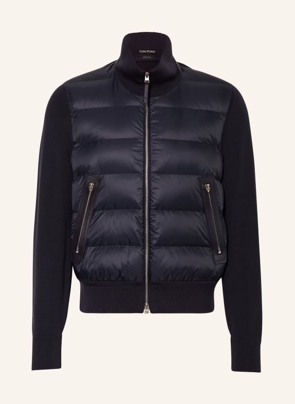 TOM FORD Down jacket in mixed materials DARK BLUE