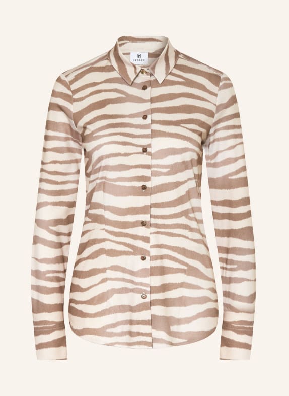 DESOTO Hemdbluse PIA aus Jersey TAUPE/ CREME