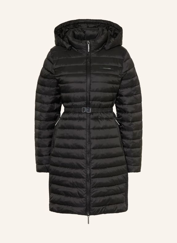 Calvin Klein Quilted coat with removable hood BLACK