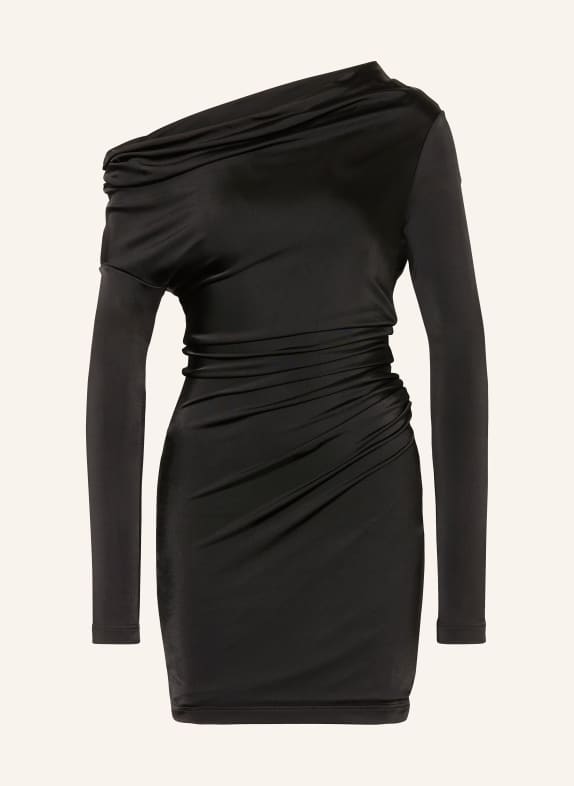 Alexander McQUEEN One-Shoulder-Kleid SCHWARZ