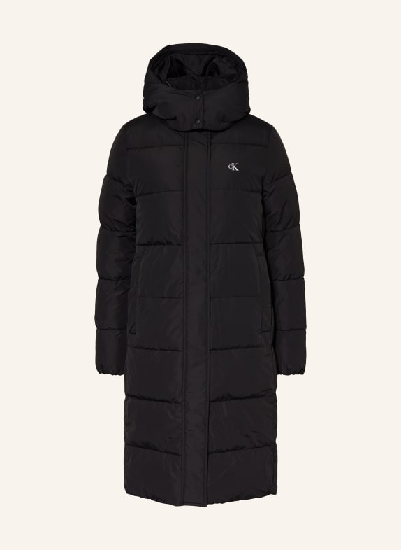 Calvin Klein Jeans Steppmantel mit abnehmbarer Kapuze SCHWARZ
